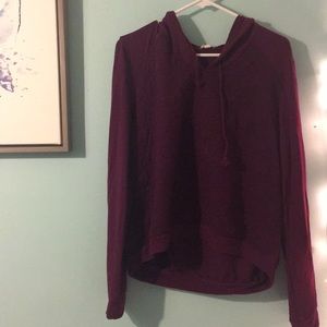 purple/maroon hoodie